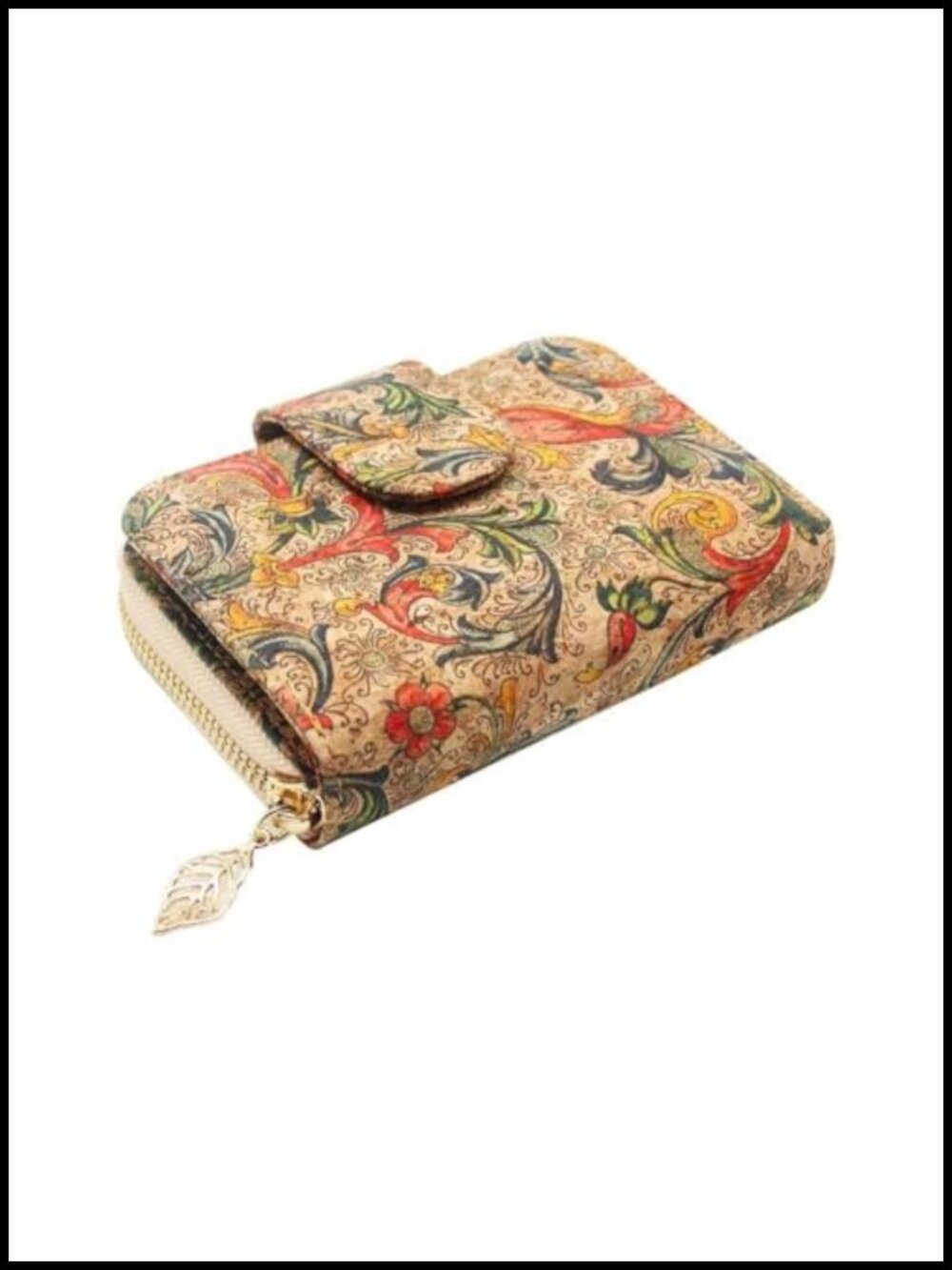 Vegan Cork Wallet Slim Zipper Card Holder Coin Purse Eco-friendly